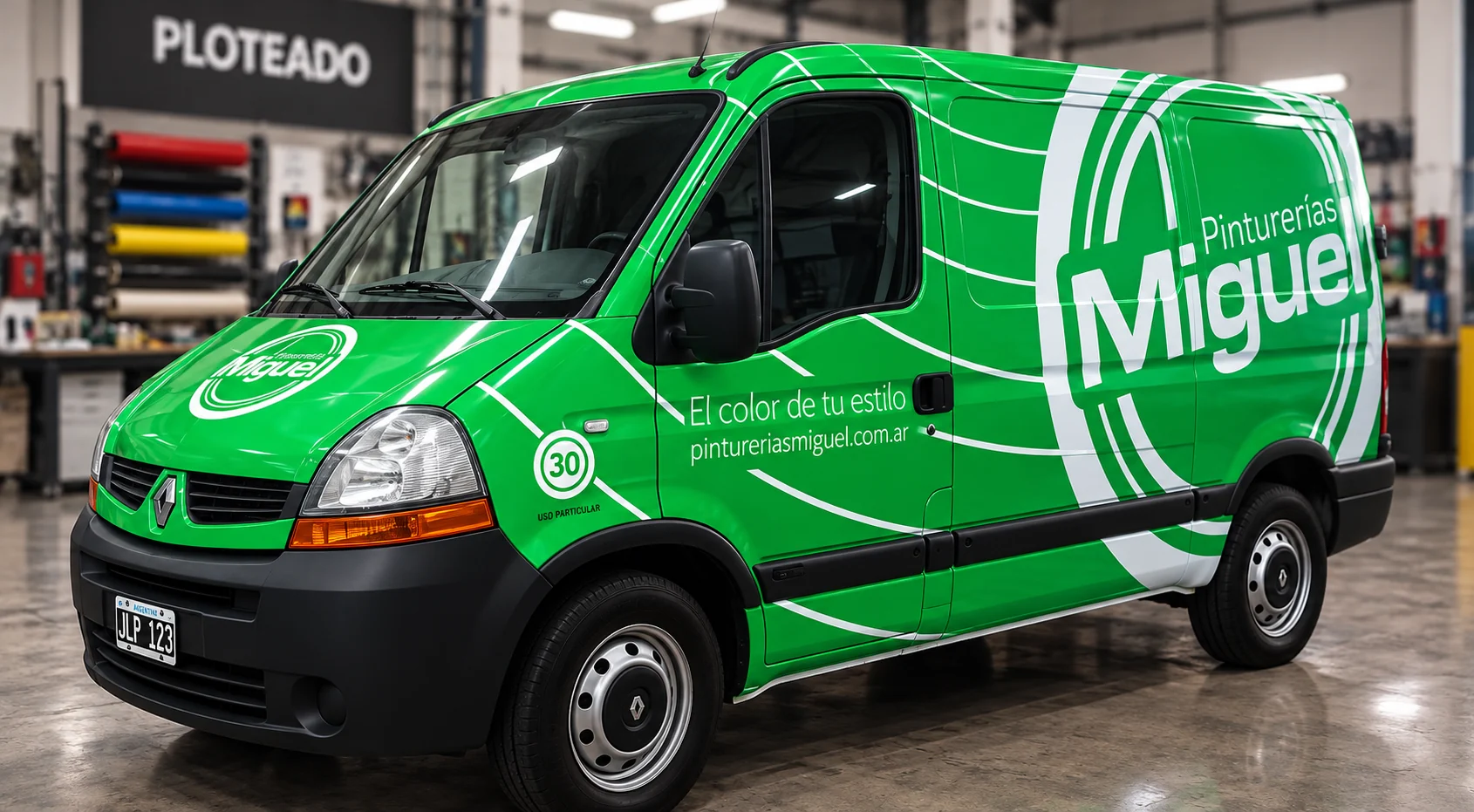 Ploteo de una camioneta de Pinturerías Miguel